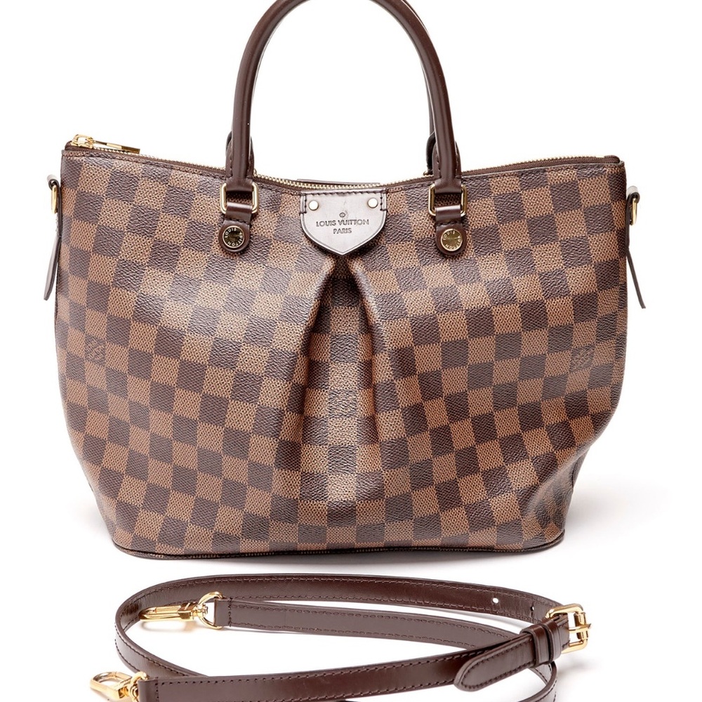 Louis Vuitton Damier Ebene Tote with Gold Accents
